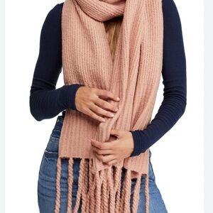 Free People jaden ribbed knit Blush Knit Scarf